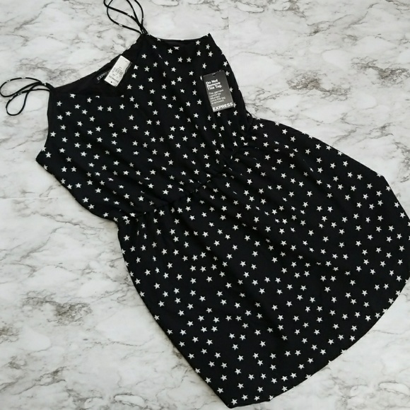 Express Dresses & Skirts - NWT EXPRESS Black White Star Dress LG